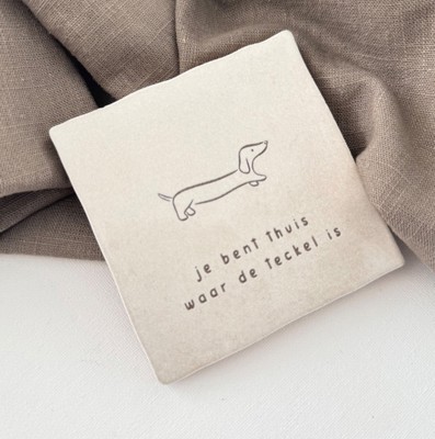 Tegeltje met doodle hondje