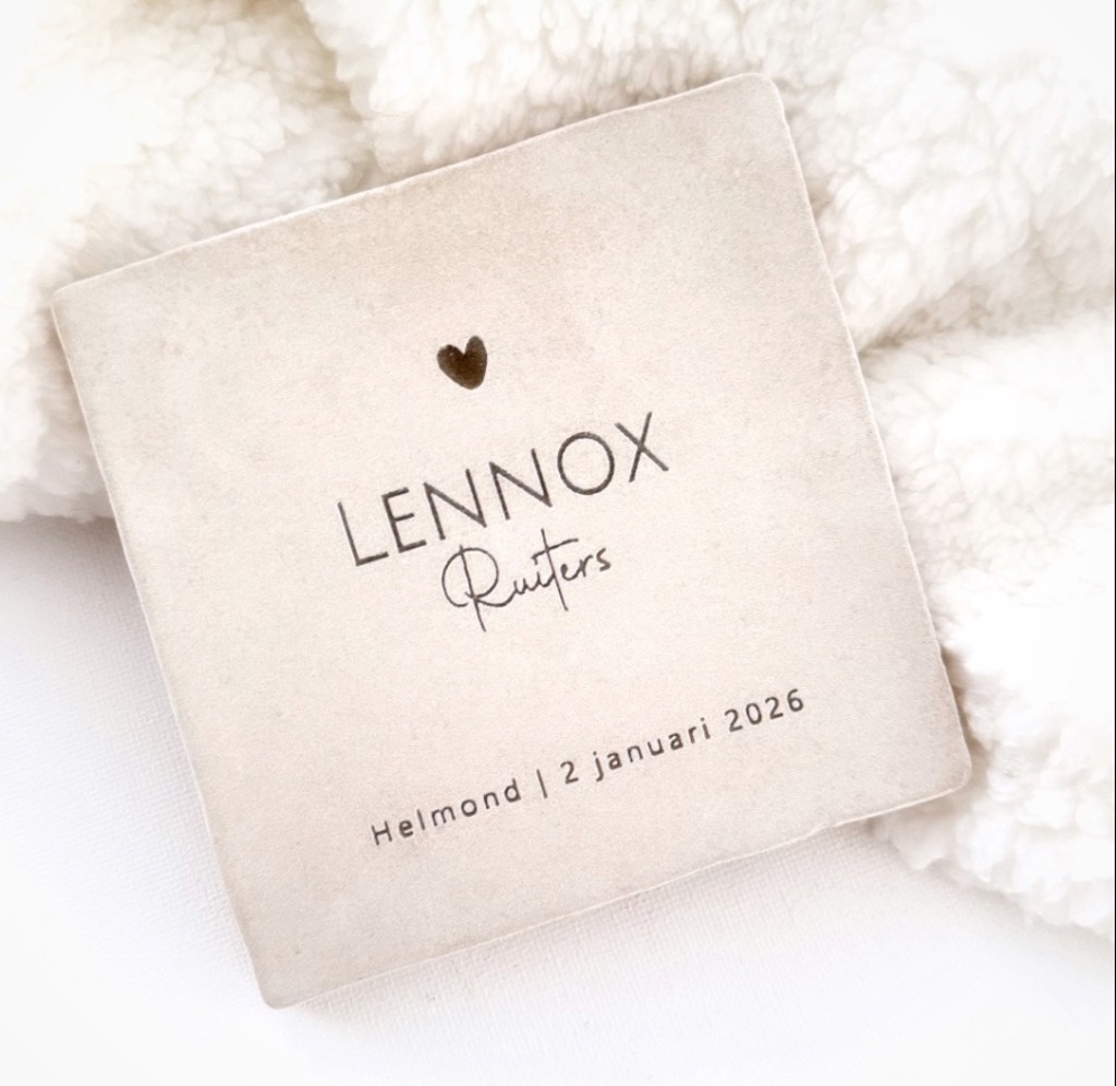 Geboorte tegeltje met geboortebloem