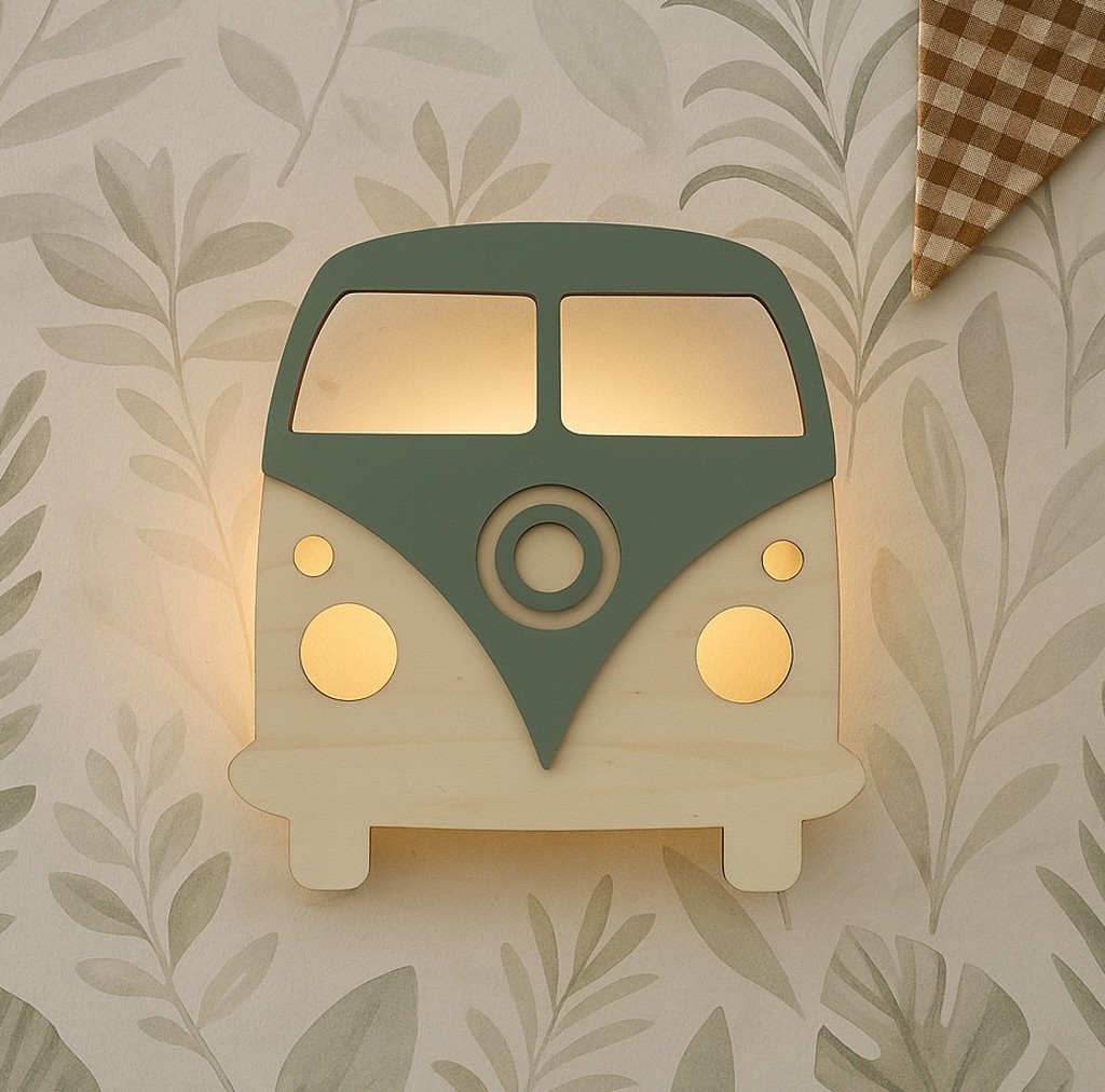 Figuurlamp van een retro bus look-a-like volkswagen busje
